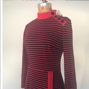 Bettie page striped full skirt dress